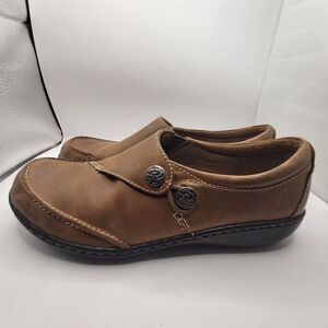 Clarks Collection Shoes Womens Ashland Lane Casual Comfort Slip On Brown Sz: 8